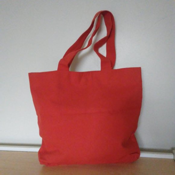 NWOT MY STUFF ORANGE CANVAS TOTE - Picture 2 of 5
